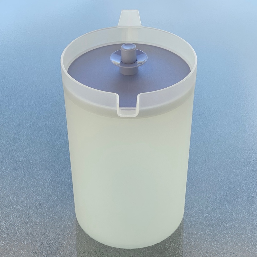 Tupperware 2 Quart Frosted White Pitcher with Blue Lid - Picture 3 of 10